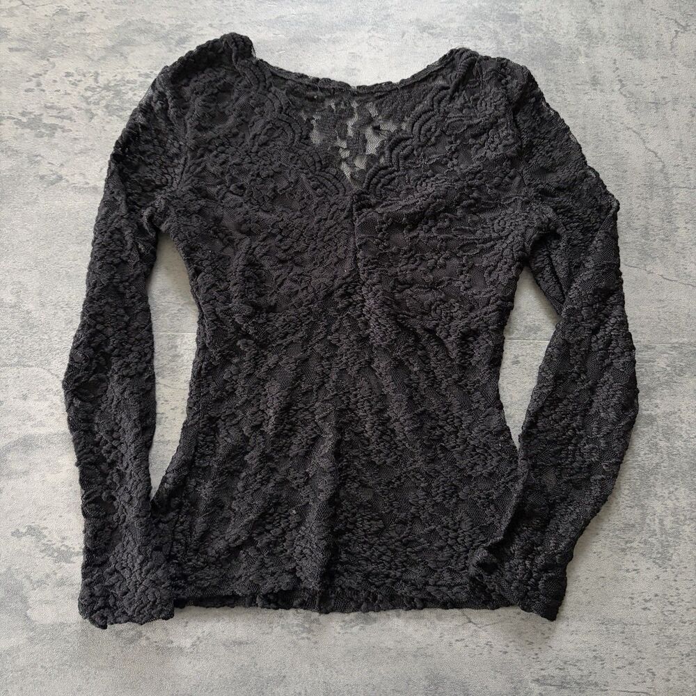 Unbranded Lace Top Women Size S Black Coquette Goth Whimsigoth Fairycore Y2K